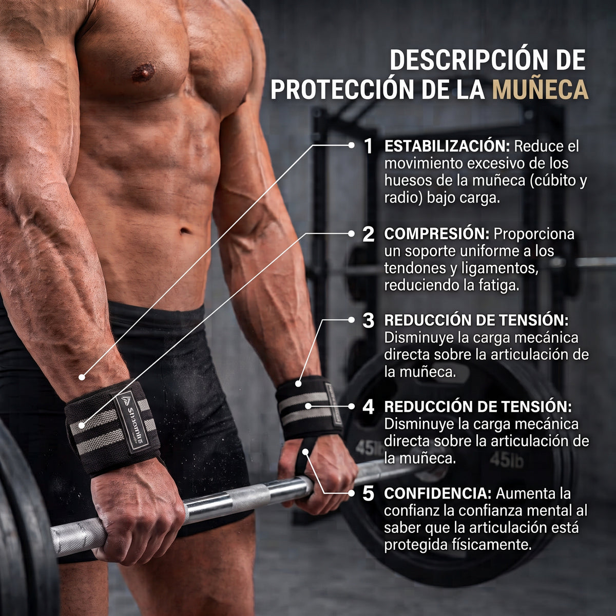 FIGHTECH Muñequeras de Levantamiento y Calidad a Grado de Competencia